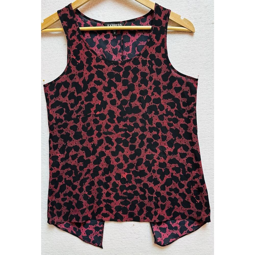 Express Women’s (2) Split Back Tank Women XS PINK BLACK PATTERN AND LIGHT TEAL